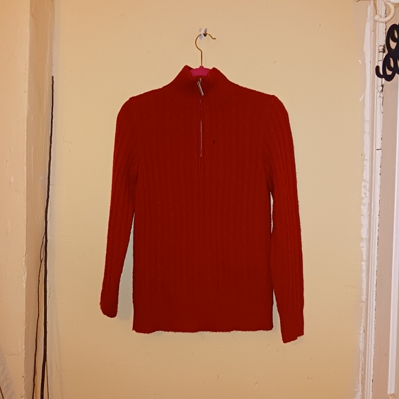 Saks Fifth Avenue Sweaters - Sak fifth Avenue women's red cable knit pull over long sleeve sweater size small